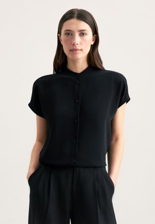 Seidensticker Klassische Bluse SEIDENSTICKER Schwarze Rose, Damen, Gr. L (40), schwarz, 100% Polyester, unifarben, regular fit, ohne Ausschnitt, Blusen Klassische B