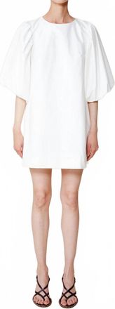 Du Paradis Linnea Balloon Sleeves Dress In White