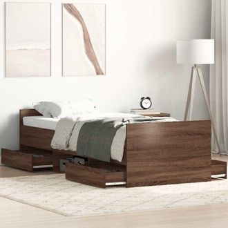 vidaXL Giroletto con Testiera e Pediera Rovere Marrone 75x190 cm - Vidaxl