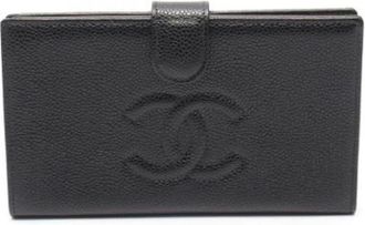 Chanel Pre-owned Wallets, female, Black, Size: ONE SIZE Pre-owned Leather Wallet