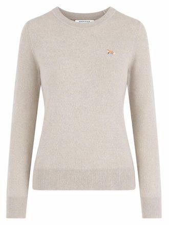 Maison Kitsun&eacute; Neutral Baby Fox Crew Neckline Sweater