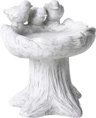 Beliani Beliani - Bebedero Para P&aacute;jaros De Jard&iacute;n Para Exterior Pileta Mgo Decorativo Gris Jezza