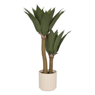 Atmosphera Agave Artificial Nyer De 96 Cm Con Maceta Blanca - Atmosphera Cr&eacute;ateur DInt&eacute;rieur