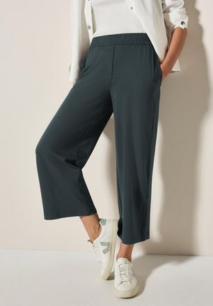 Cecil Culotte CECIL Style Neele, Damen, Gr. XXL (46), L&auml;nge 26, gr&uuml;n (slate khaki), Jersey, Obermaterial: 95% Viskose, 5% Elasthan, unifarben, loose fit kn&ouml;