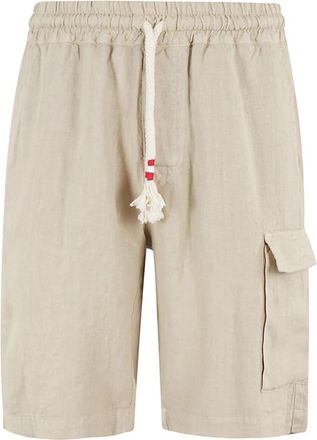 MC2 Saint Barth Stijlvolle Bermuda Chinos met Zijzak - Heren - Korte Broeken - Beige - S - Katoen - Korte Broeken
