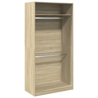 Berkfield Home Wardrobe Sonoma Oak 100x50x200 cm Engineered Wood in Light Tan | Size: 100 x 50 x 200 cm