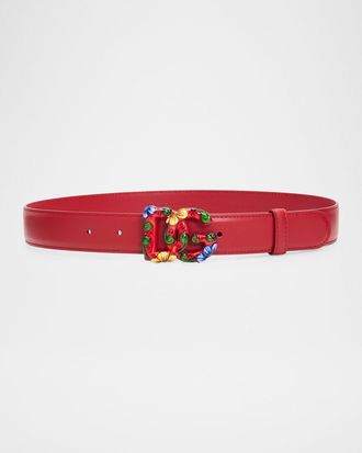 Dolce & Gabbana DG Embellished Leather Belt