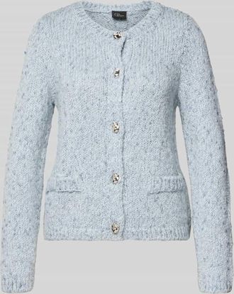 s.Oliver Black Label Regular Fit Strickjacke mit Alpaka-Anteil in Hellblau, Gr&ouml;&szlig;e 34