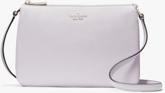 Kate Spade New York Womens Leila Triple Gusset Crossbody - Purple Leather - One Size