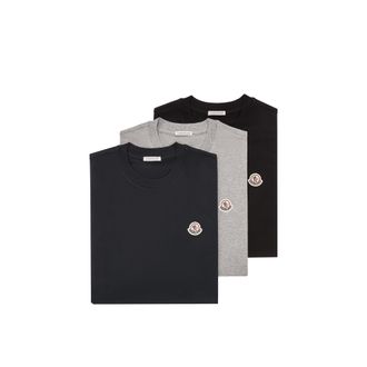 Moncler Moncler Logo Patch Cotton T-shirt (pack Of Three), Men, Multicolor, Size: 3xl