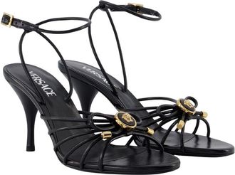 Versace Womens T.85 Heel Sandal Black Lambskin