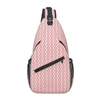 Generic Red Windmill Geometric Polygons Shoulder Bag Lightweight Cross Body Bag Breathable Sling Backpack For Casual Outdoors Camping