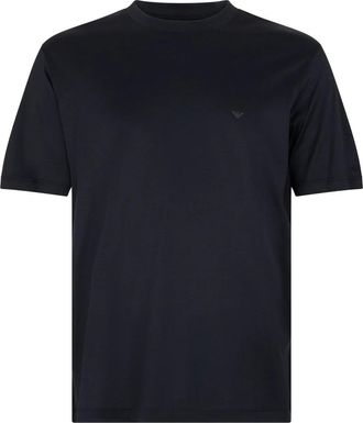 Emporio Armani Travel Essential Lyocell-blend Jersey T-shirt - Heren - T-shirts - Zwart - S - Katoen - Tops