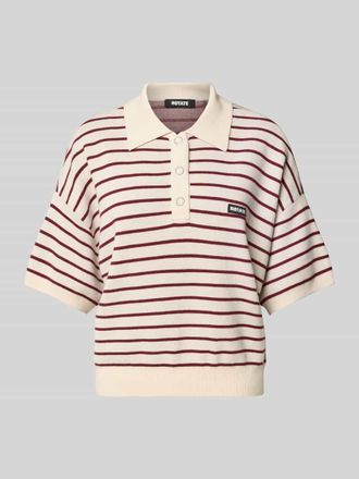 Rotate Relaxed Poloshirt mit Woll-Anteil in Beige Melange, Gr&ouml;&szlig;e XS