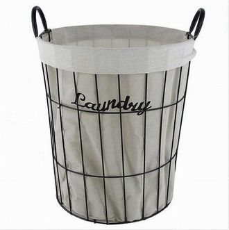 Trade Shop Trade Shop - Cesto Porta Biancheria Contenitore In Tessuto Con Struttura Metallo Bagno 10632