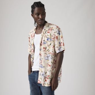 Levi's Classic Short Sleeve Camp Shirt - Mens - S - Multi Colour / Blake Brushstroke Floral Oatmeal