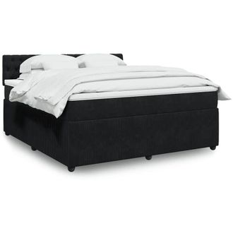 vidaXL Vidaxl - Cama Box Spring Con Colch&oacute;n Terciopelo Negro 180x200 Cm