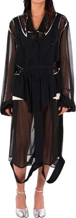 Maison Margiela Black Transparent V Neck Dress