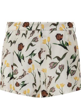 Marni White Floral Shorts