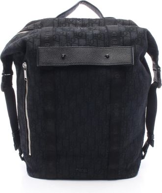 Dior Black Canvas Leather Backpack Handbag (Pre-Owned)