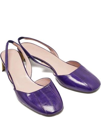 Gucci 50mm leather slingback pumps - women - Leather/Leather/Leather - 40 - Purple