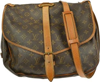 Louis Vuitton Saumur Monogram Canvas Brown Canvas Handbag (Pre-Owned)