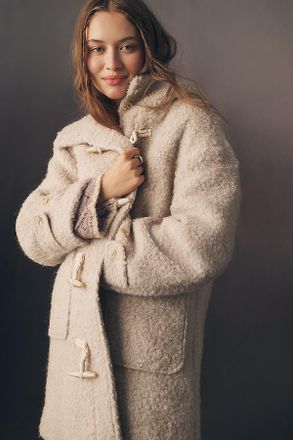 Pilcro Wool Blend Hooded Duffle Coat Jacket