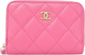 Chanel Pink Grained Calfskin Coin Purse/Coin Case (Pre-Owned)