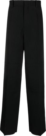 Jil Sander high-waist wool wide-leg trousers - men - Cupro/Wool/Cotton - 46 - Black