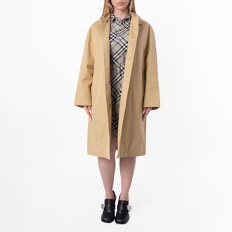 Burberry Single-Breasted Straight Hem Wool Coat, Brand Size 8 ( US Size 6 )