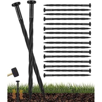 OEM 100 Estacas De Pl&aacute;stico Para Bordes De Jard&iacute;n, Estacas Espirales De 20 Cm Para Suelo, Clavos De Anclaje Para Jardines, Estacas Para Tiendas De Campa&ntilde;a