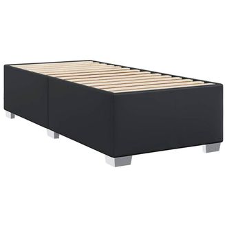 Berkfield Home Elegant Bed Frame without Mattress Black&not;Single&not;Faux Leather in Black | Size: Single