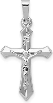 Diamond2Deal 14k White Gold Polished INRI Crucifix Pendant