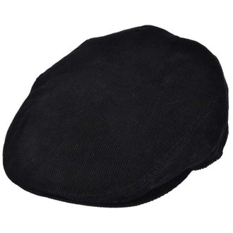 Maz Accessoires Great Horse Mens Corduroy Flat Cap Peaked Country Cord Hat Sizes 54 to 60cm (57cm, Black)