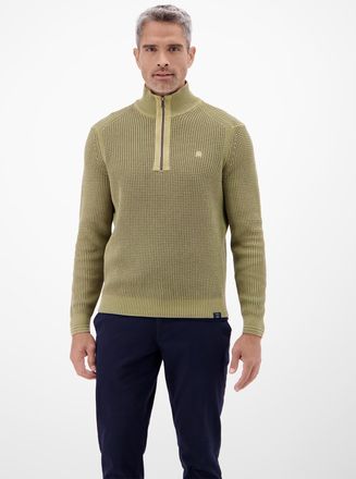 Lerros Strickpullover LERROS Herren Troyer in Strukturqualit&auml;t, Herren, Gr. XXL, aloe gr&uuml;n, 100% Baumwolle, ohne Ausschnitt, Pullover Strickpullover