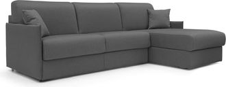 Divani.Store Sof&aacute; esquinero convertible impermeable 252 cm derecho antracita