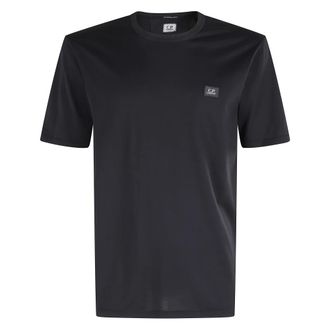 C.P. Company T-Shirts, male, Black, Size: S Gasato Short Sleeve Patch T-Shirt