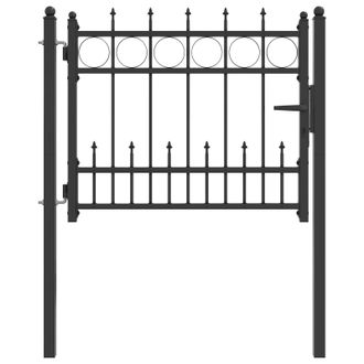 vidaXL Puerta De Cerca Horst 100 X 75 Cm Metal Negro Con Cerradura Vidaxl