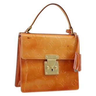 Louis Vuitton Pre-owned Handbags, female, Orange, Size: ONE SIZE Pre-owned Vintage Patent Leather Hand Bag
