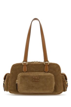 Miu Miu Brown Corduroy Shoulder Bag