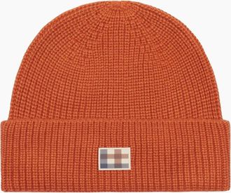 Aquascutum Mens Aquascutum Active Label Rust Orange Beanie - Size: ONE size