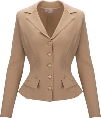 Elisabetta Franchi Wool Blazer - Dames - Blazers - Geel - L - Wol - Jassen
