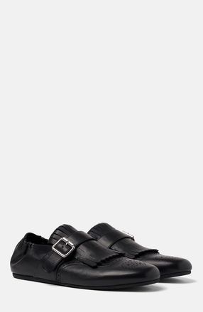 Scarosso Julian Monks in Black - Calf at Nordstrom, Size 41.5
