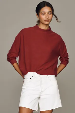 Pilcro Alani 100% Cashmere Mock-Neck Sweater