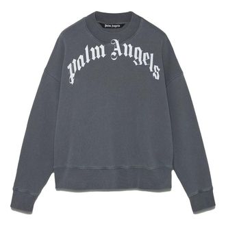 Palm Angels GD Curved Logo Crew Grey White PMBA026F21FLE0041001