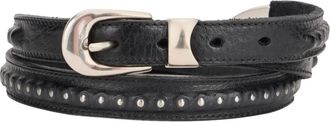 Our Legacy 2 CM Kogelketting Riem - Heren - Riemen - Zwart - 80 CM - Leer - Accessoires