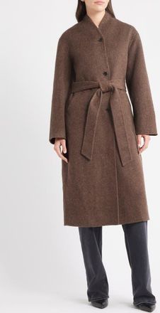Rails Roland Tie Waist Wool Blend Coat in Heather Umber at Nordstrom, Size X-Small