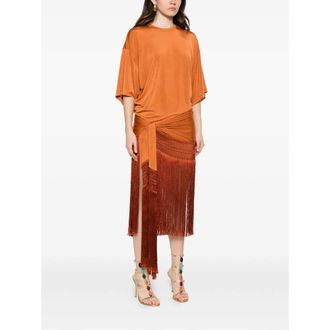 Andamane Fringe-trimmed Wrap Dress
