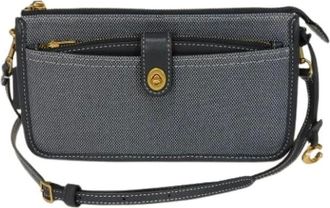 Coach Pre-owned Cross Body Bags, female, Blue, Size: ONE SIZE Pre-owned Canvas Shoulder Bag
