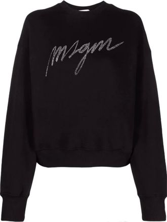 Msgm Msgm, Hoodies & sweatvesten, Dames, Zwart, S, Katoen, Sweatshirt